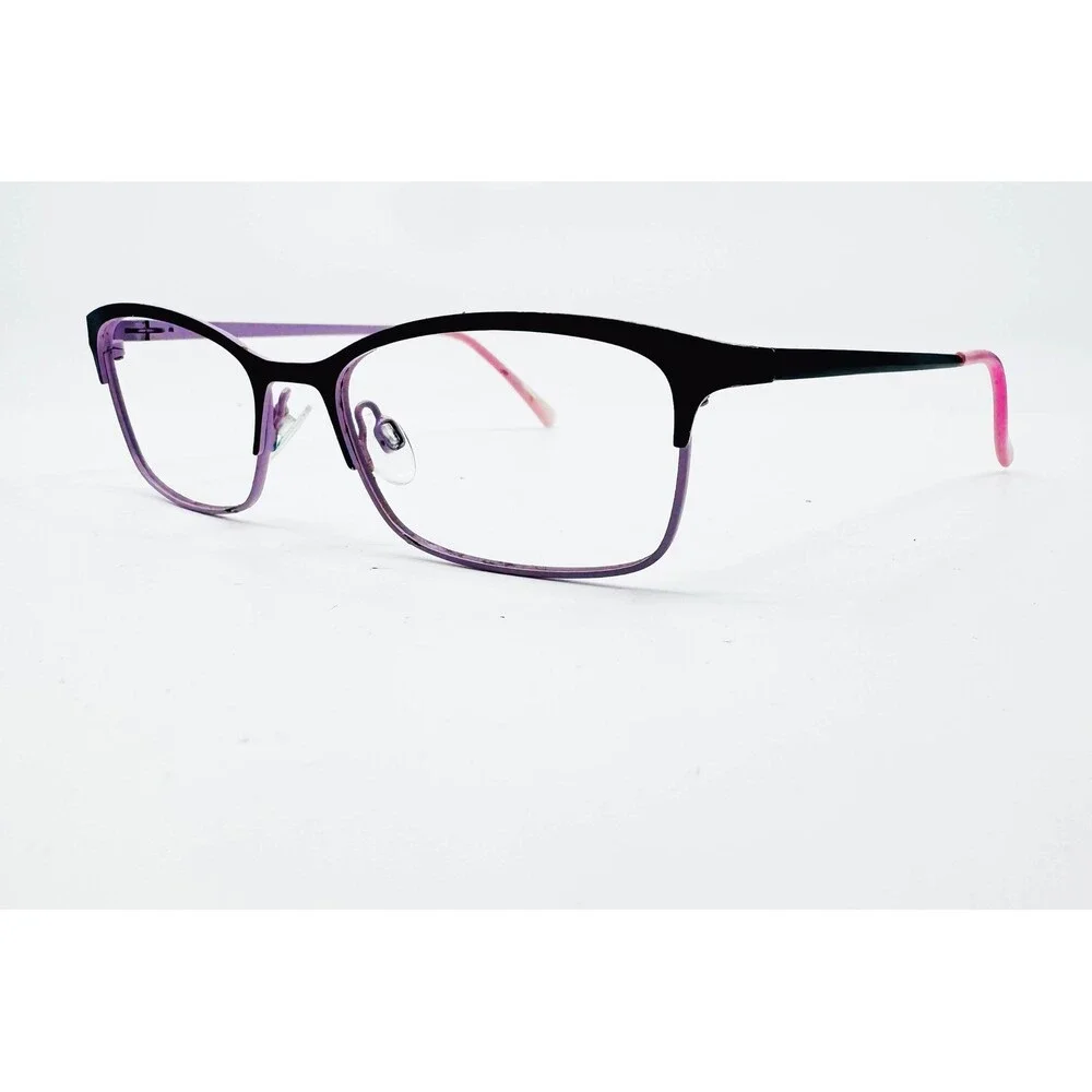 AN 175 Eyeglasses Women Purple Black Metal Full Rim Frame 51-16-135